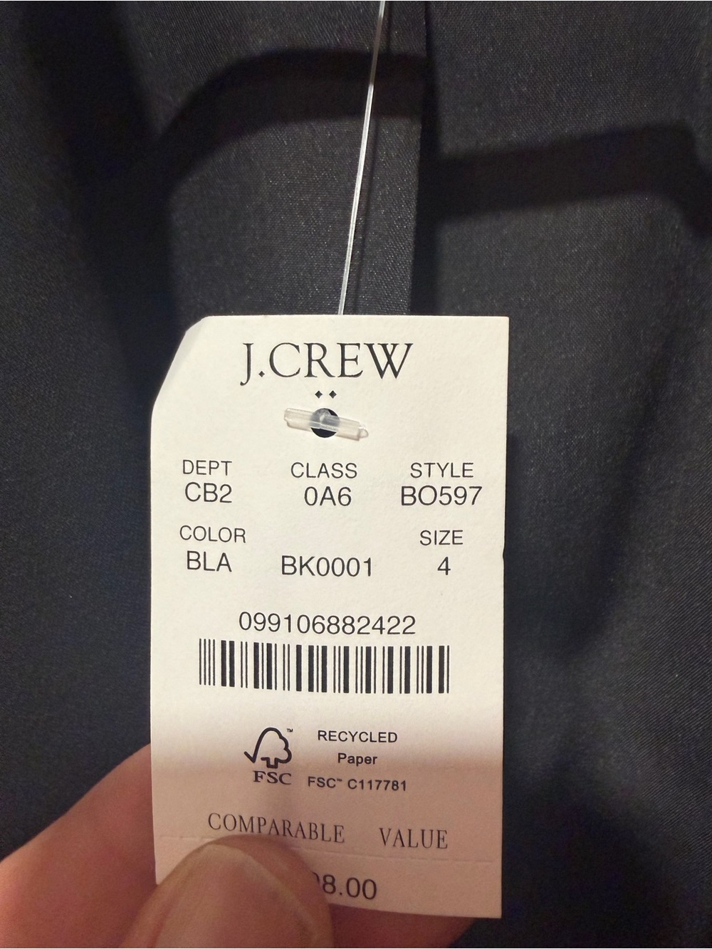 J.Crew Factory One-Button Black Blazer Size 4 NWT Stretch Career Jacket - Picture 9 of 11